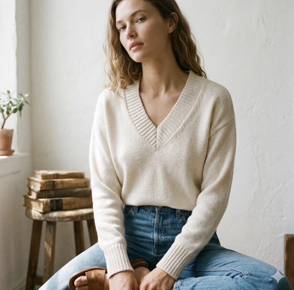 Reformation Wool Ivory Cream Oversized Sweater Women’s Small